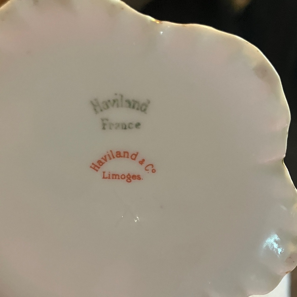 Haviland Cream Porcelain Vase with Pink Floral Motifs and Gold Trim